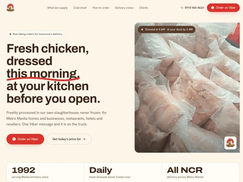 LC Godoy Chicken Dealer website cover